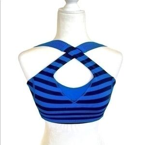 LULULEMON In A Flash Bra Apex Stripe Baroque Blue Black Sports